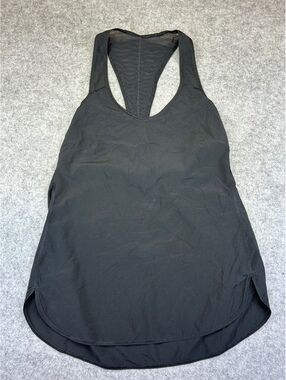 Lululemon Activewear Sz 00 Tank Top Women Size Medium Black Mesh Back Detail